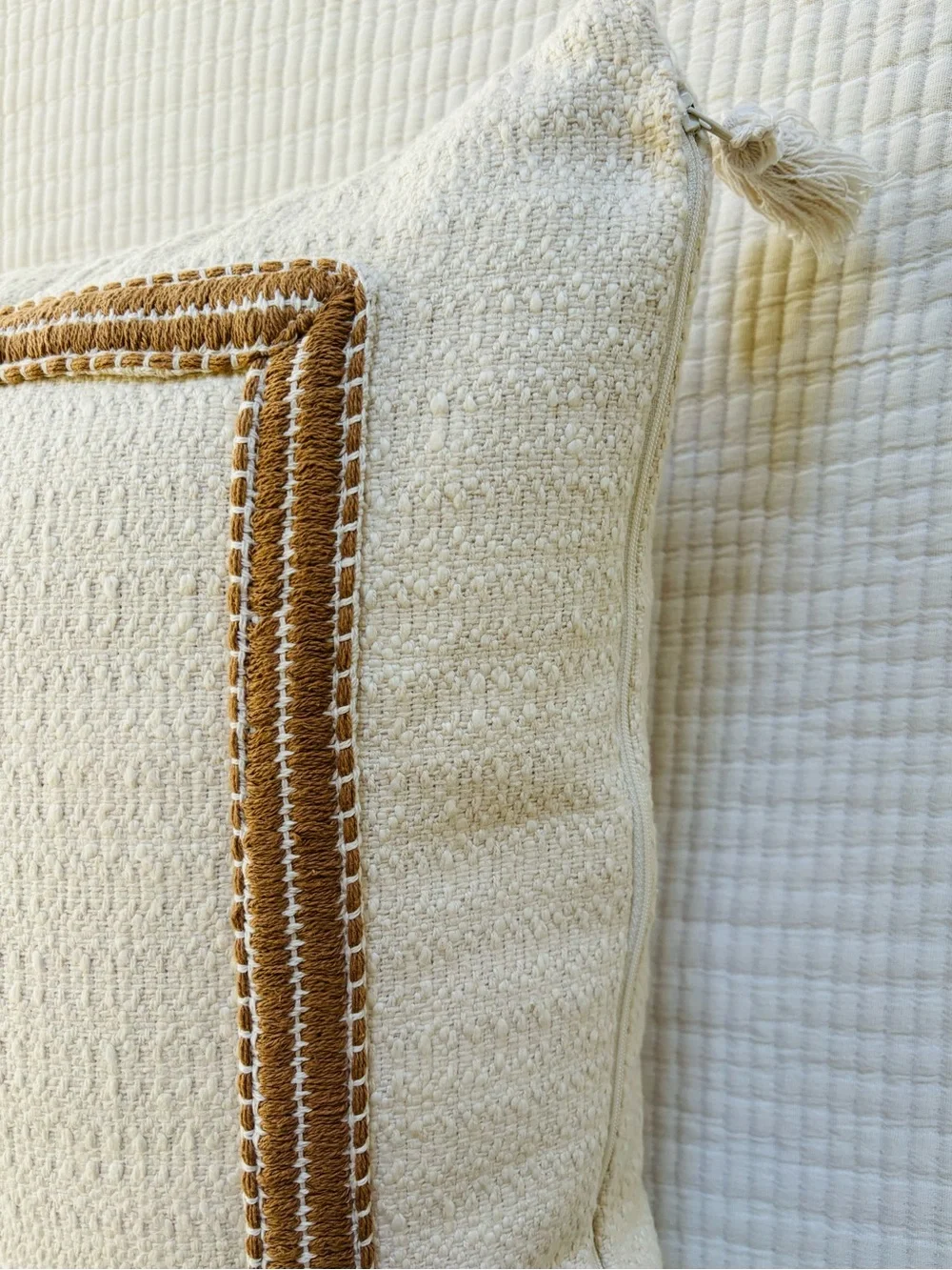Threshold Designed with Studio McGee Embroidered Frame Square Throw Pillow NWT